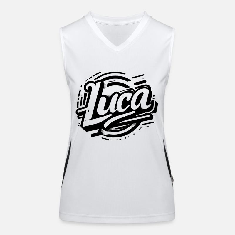 Luca Name Vorname Graffiti Funktionelles Kontrast-Tank Top für Frauen