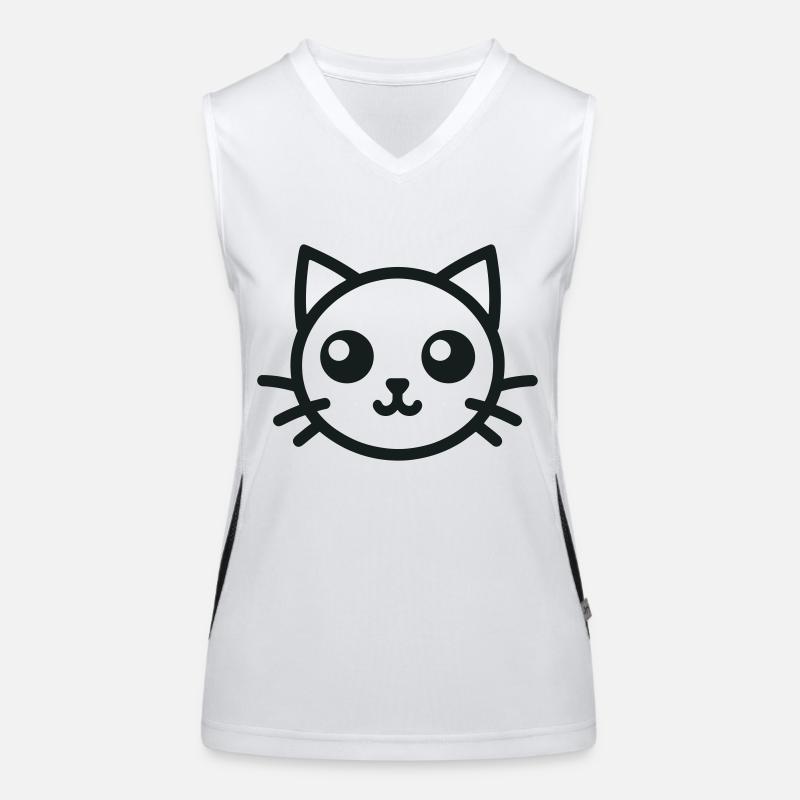 Tête de chat mignon Chat mignon Débardeur respirant contrasté Femme