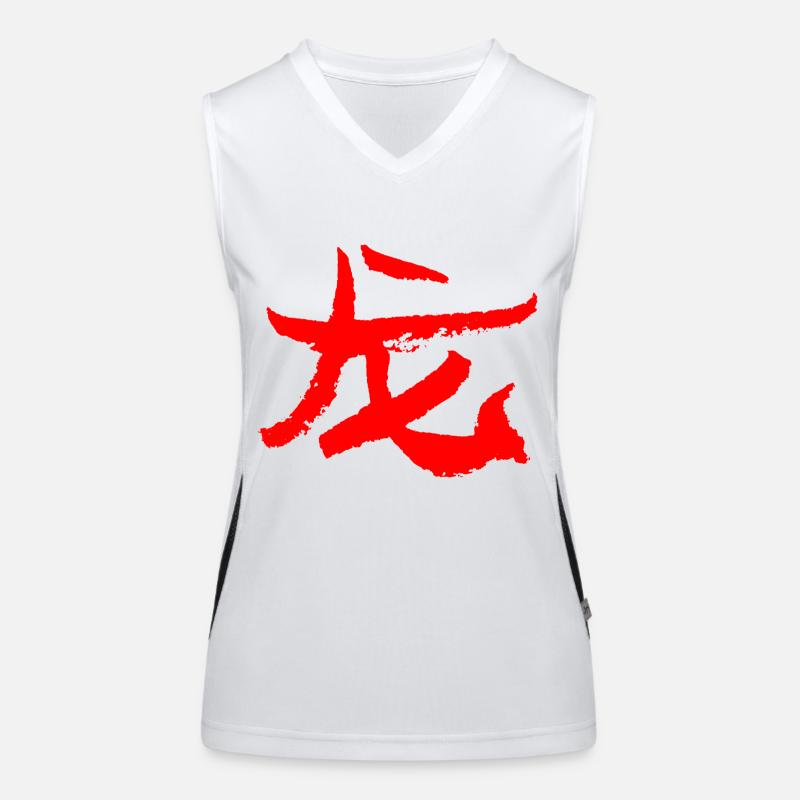 Drache (Lóng) Chinesisch Funktionelles Kontrast-Tank Top für Frauen