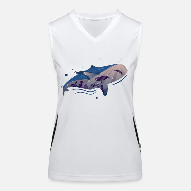 Wal Blauwal Funktionelles Kontrast-Tank Top für Frauen