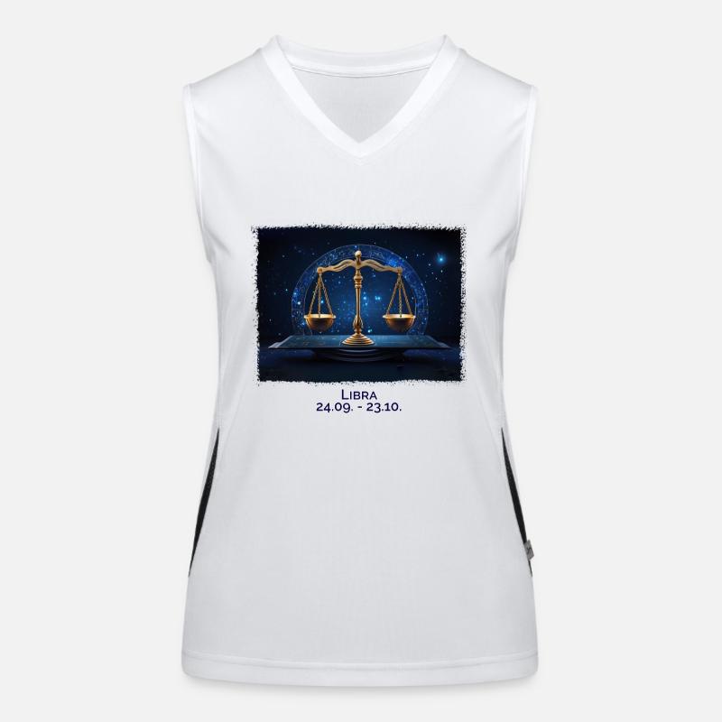 Sternzeichen Waage Datum Funktionelles Kontrast-Tank Top für Frauen