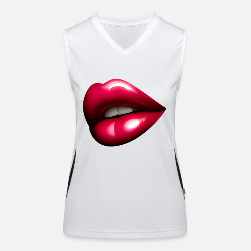 Jolie Bouche Rouge - Red Lip Women's Functional Contrast Tank Top