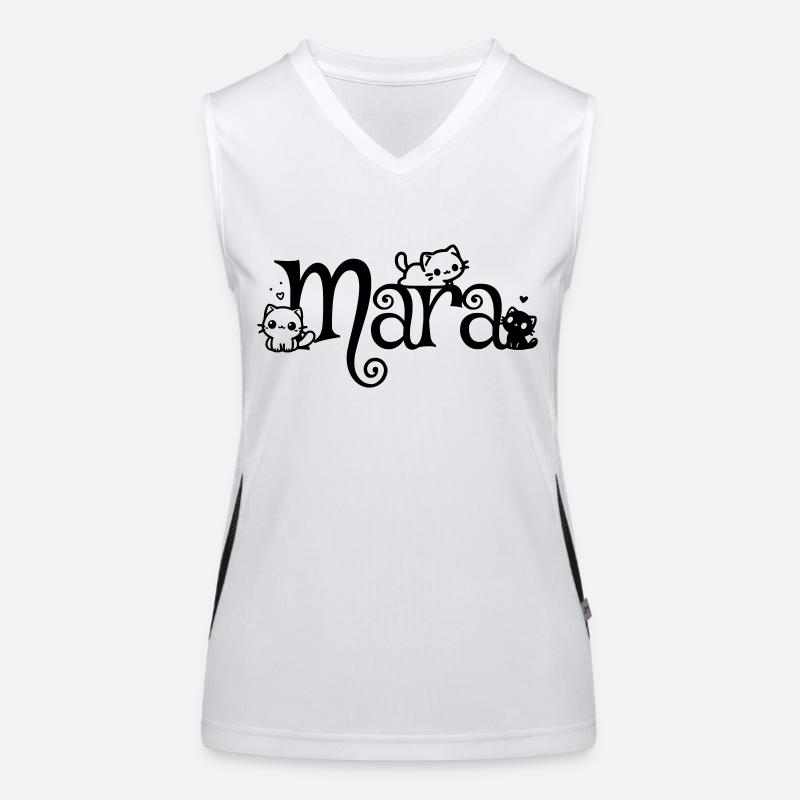 Mara Name First Name Kitten Name Women's Functional Contrast Tank Top