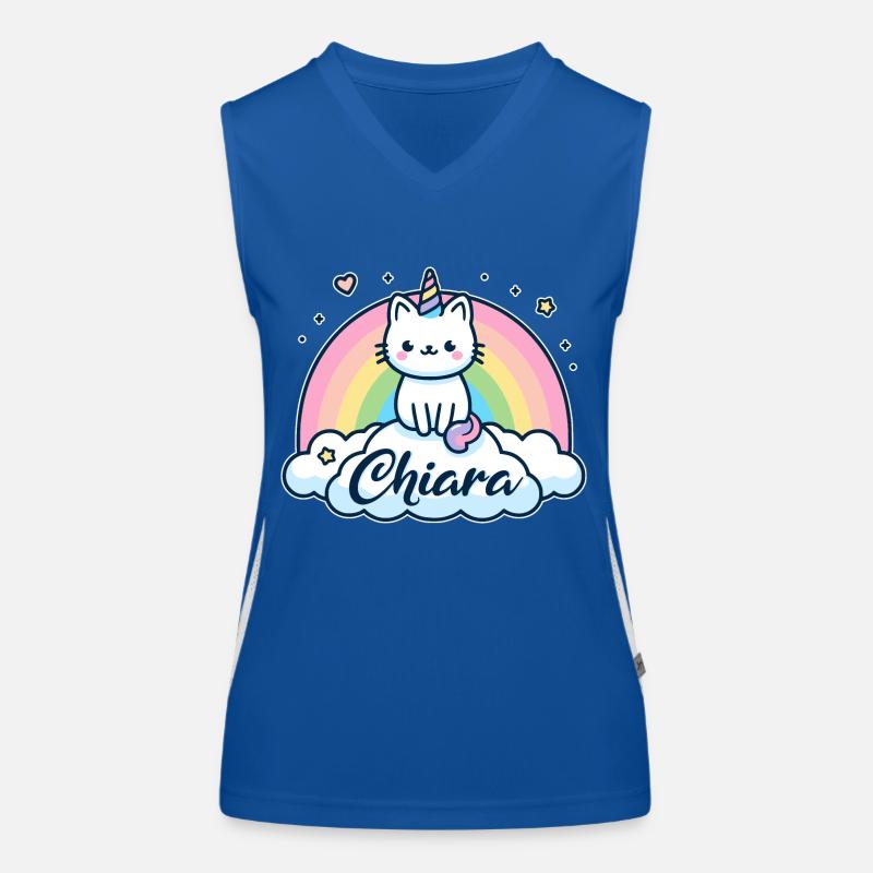 Chiara Surname First name Unicorn Cat Women's Functional Contrast Tank Top