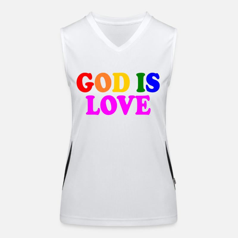 God is love Funktionelles Kontrast-Tank Top für Frauen