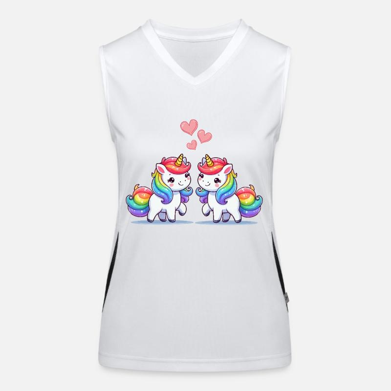Unicorn Comic Love Funktionelles Kontrast-Tank Top für Frauen