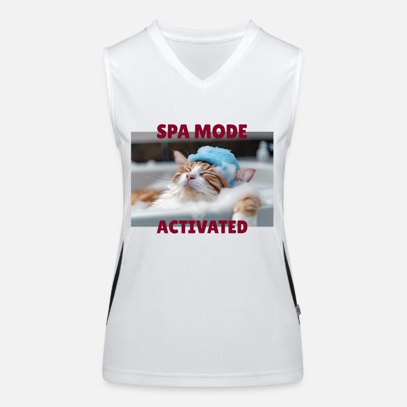 Spa mode cat Women's Functional Contrast Tank Top