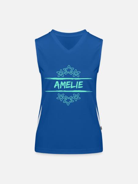 Amélie Amélie - Débardeur respirant contrasté Femme - bleu/blanc - Devant