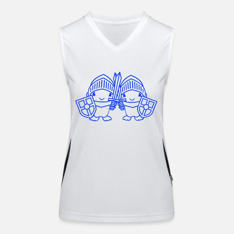 2 Ducks Knight Armor Épée Bouclier Casque Combattant Débardeur respirant contrasté Femme