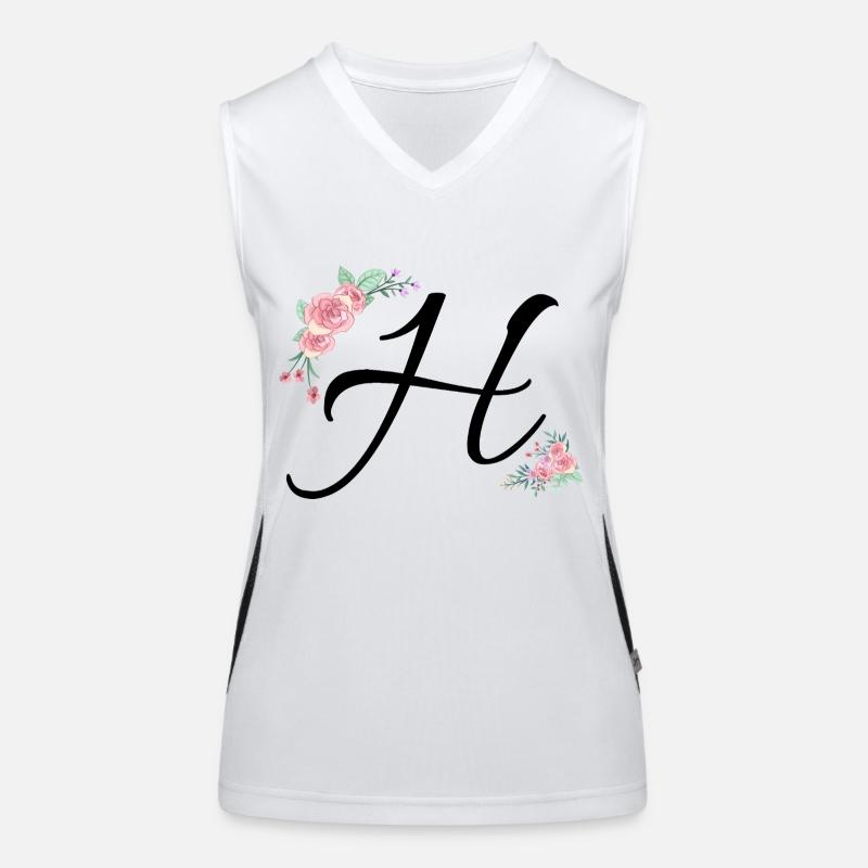 Letter h flowers Women's Functional Contrast Tank Top
