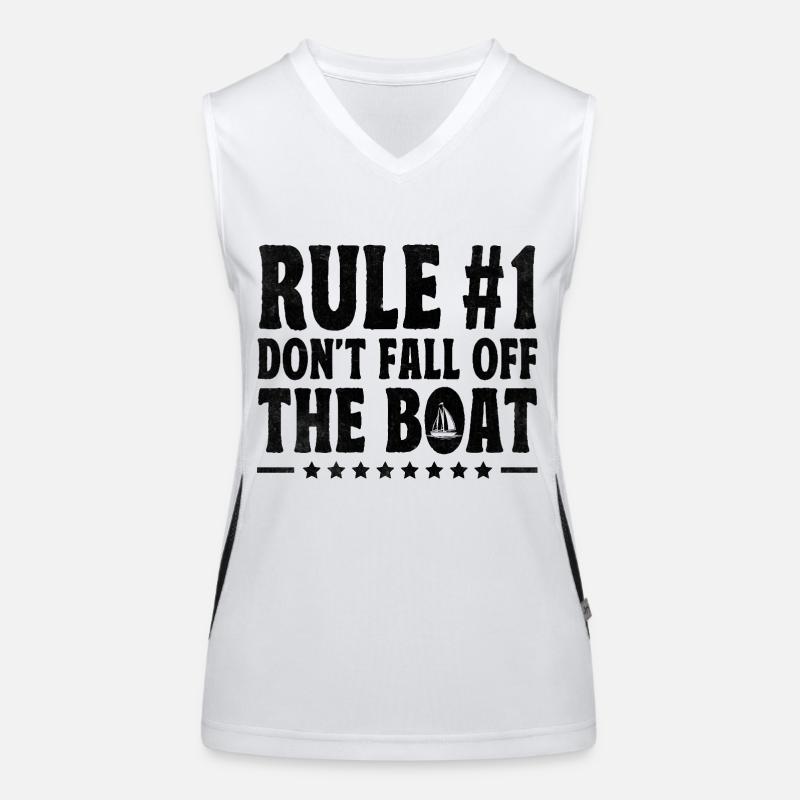 Regel # Fallen Sie nicht vom Boot Paddelboot Funktionelles Kontrast-Tank Top für Frauen