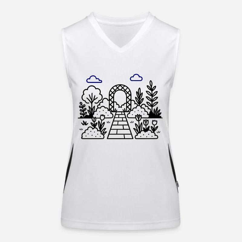 Garten Gärtnerei Logo Funktionelles Kontrast-Tank Top für Frauen