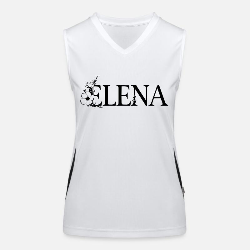 Elena | Nom avec fleur (vectorgraphique) Débardeur respirant contrasté Femme