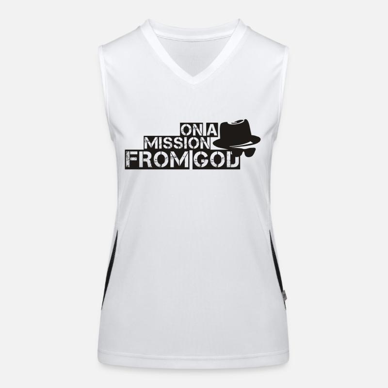 ON A MISSION FROM GOD Funktionelles Kontrast-Tank Top für Frauen