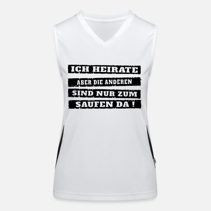 ich Heirate Funktionelles Kontrast-Tank Top für Frauen