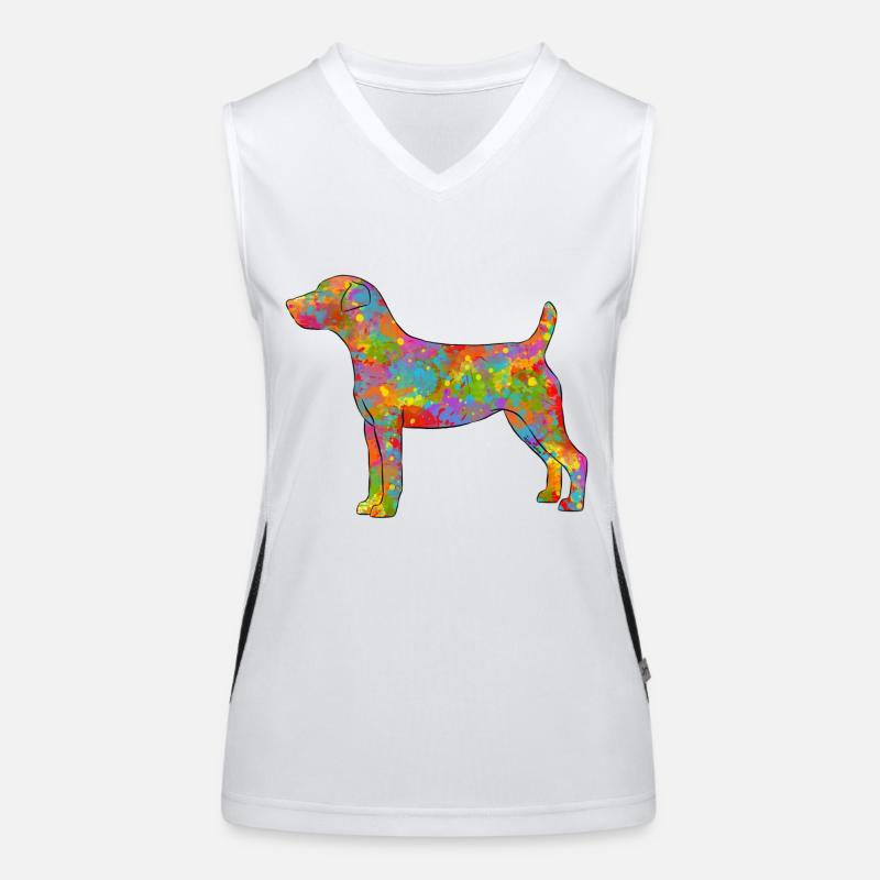 Parson Russel Terrier Multicolored Women's Functional Contrast Tank Top