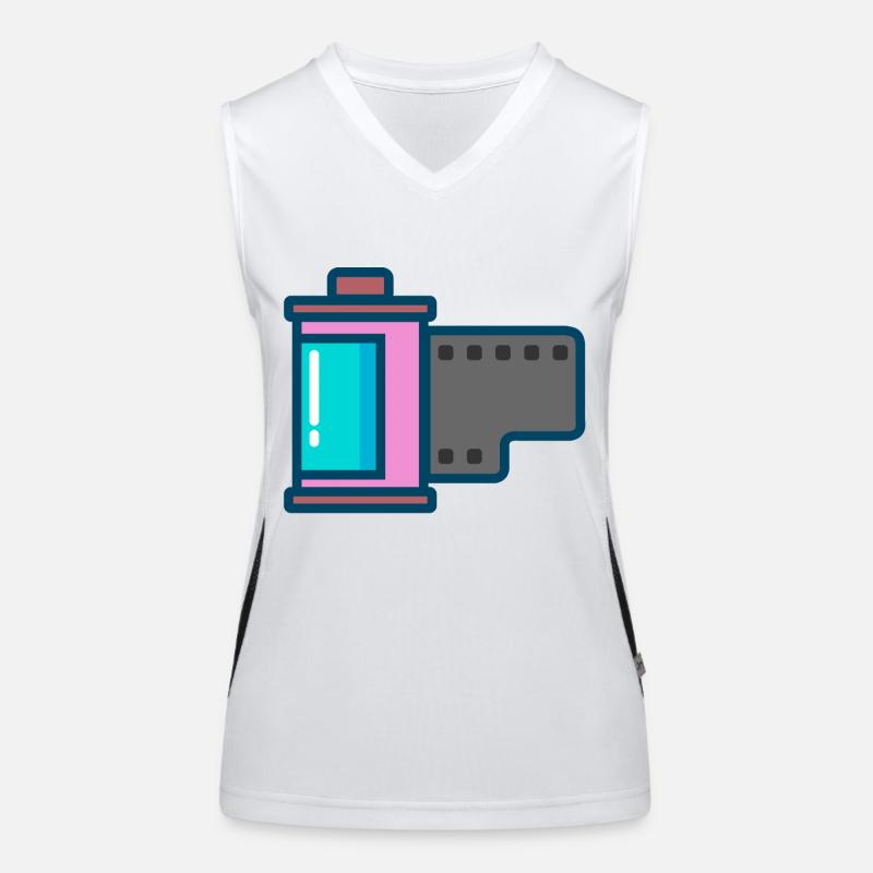 camera camera film camera photo Women's Functional Contrast Tank Top