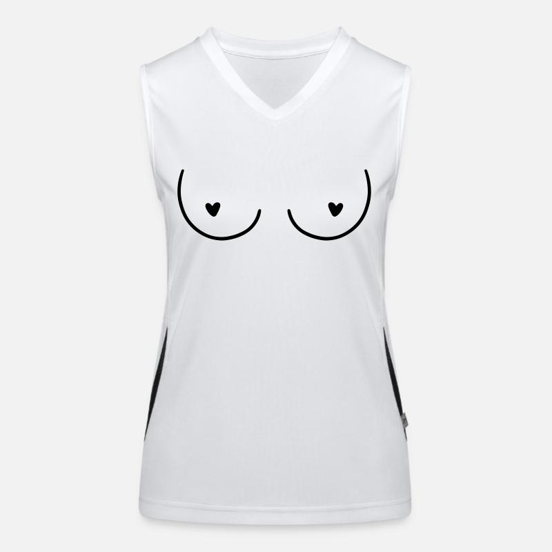 Büste Titten Nippel Herzen Funktionelles Kontrast-Tank Top für Frauen