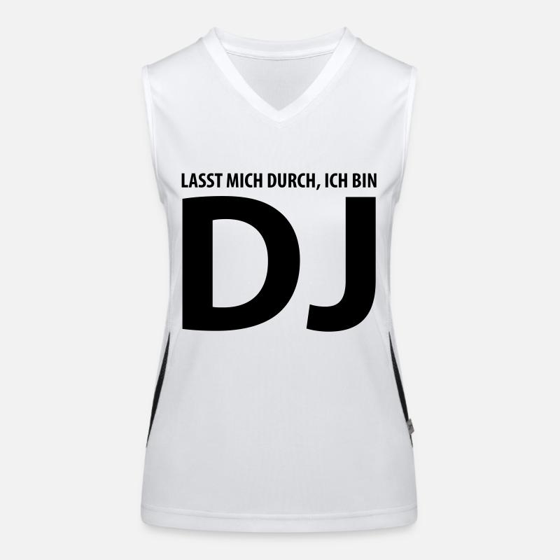 lasst mich durch, ich bin dj Top sportivo da donna in contrasto cromatico