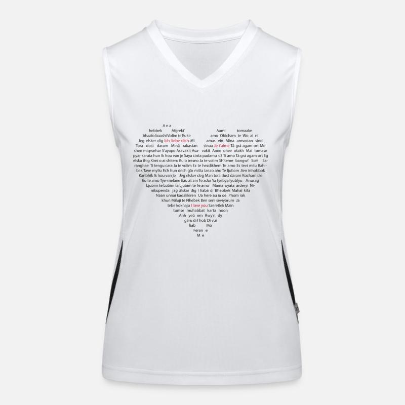 Ich liebe dich Funktionelles Kontrast-Tank Top für Frauen