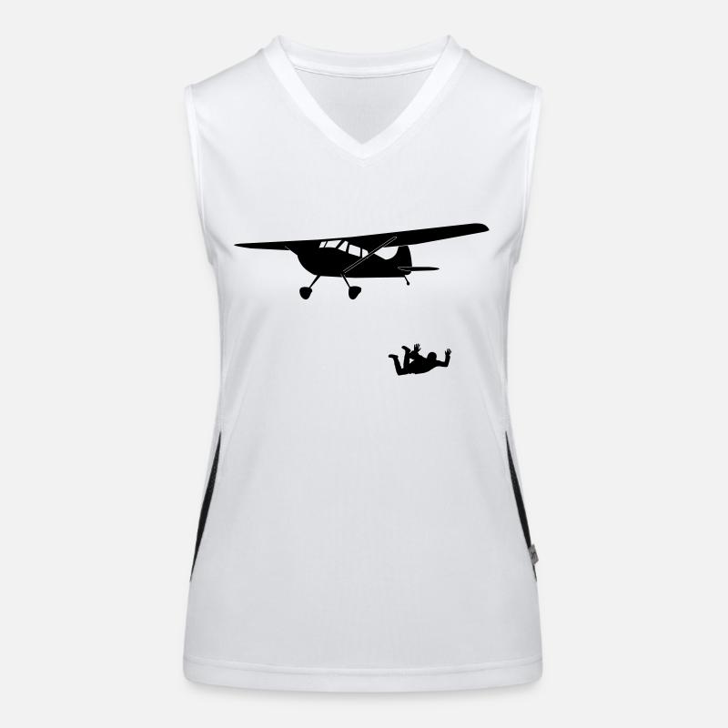 Paragliding Silhouette Funktionelles Kontrast-Tank Top für Frauen