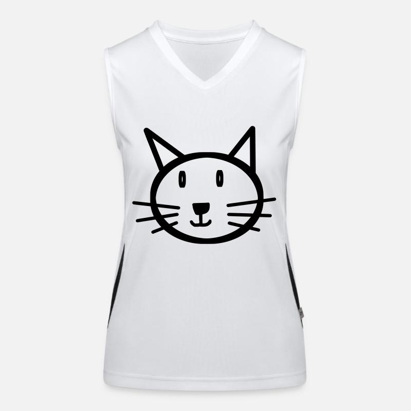Cat Cat face à une idée de cadeau Débardeur respirant contrasté Femme