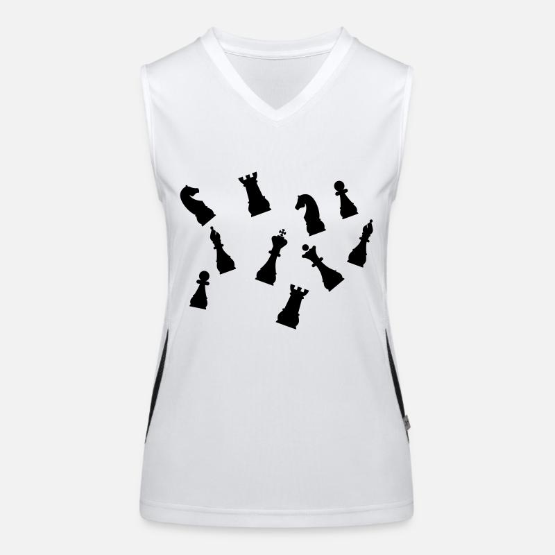 Schach Figuren Funktionelles Kontrast-Tank Top für Frauen