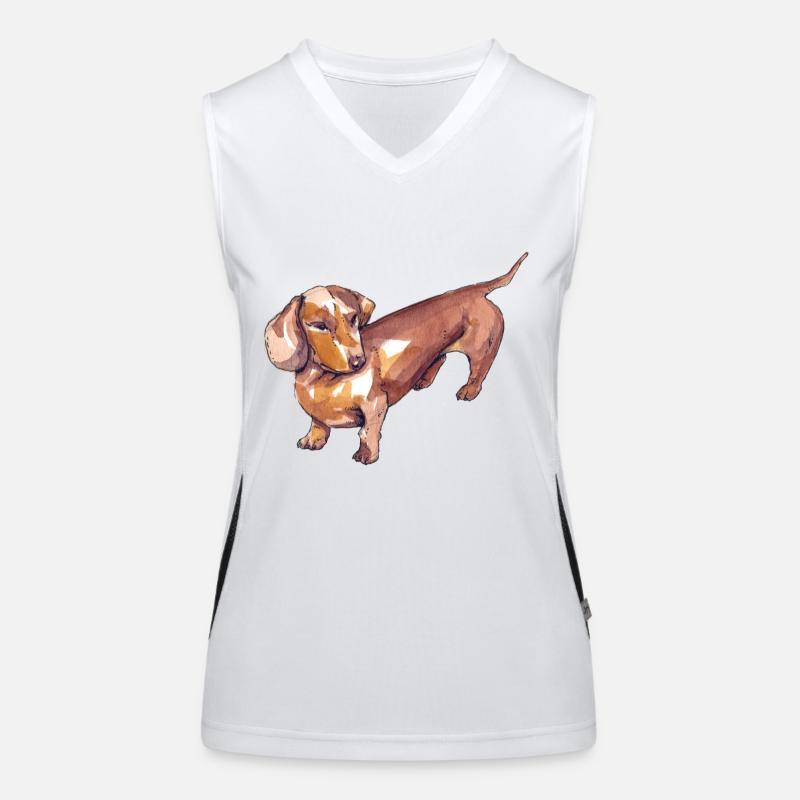 dachshund Women's Functional Contrast Tank Top