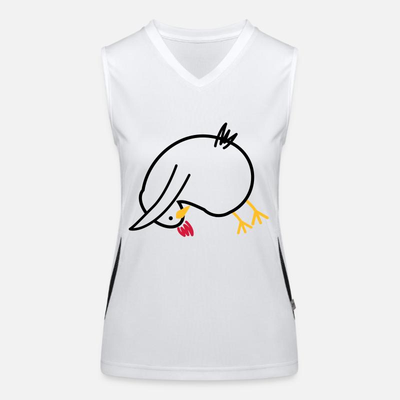 Yoga-Huhn "Hund" Funktionelles Kontrast-Tank Top für Frauen