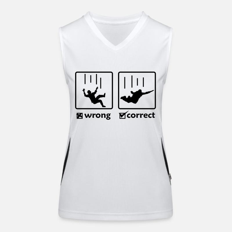SKY DIVING - richtig / falsch Funktionelles Kontrast-Tank Top für Frauen