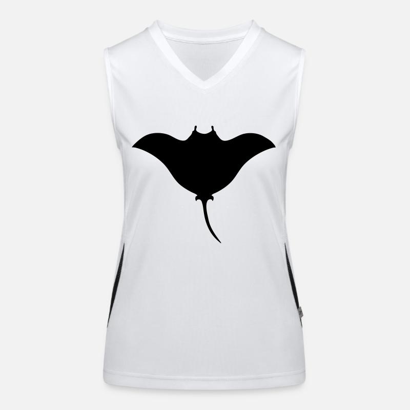 Mantarochen symbol tattoo pacific tribal Funktionelles Kontrast-Tank Top für Frauen
