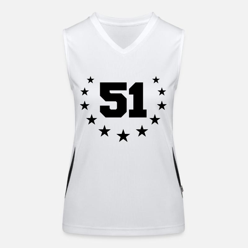 Number 51 Design Funktionelles Kontrast-Tank Top für Frauen
