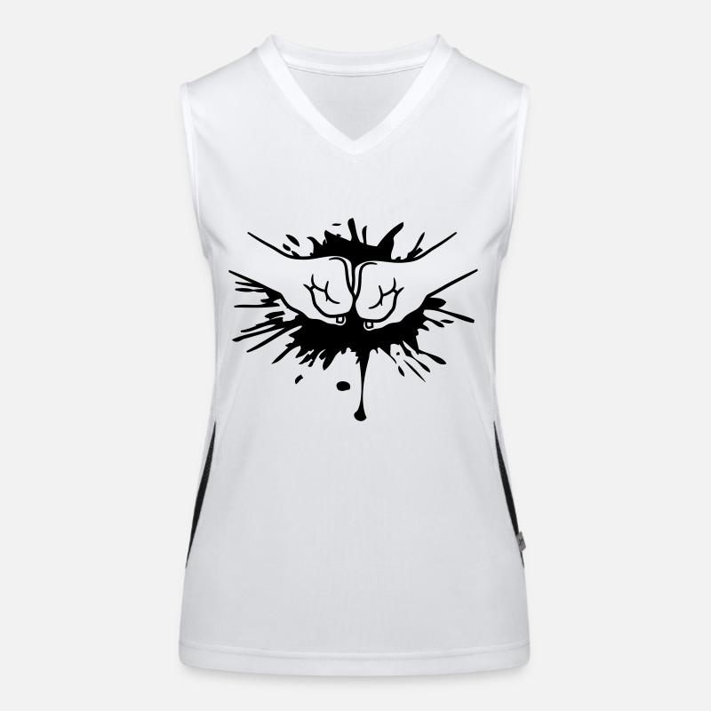 Farbklecks Tropfen 2 Bro Fist Fäuste Freunde Team Funktionelles Kontrast-Tank Top für Frauen