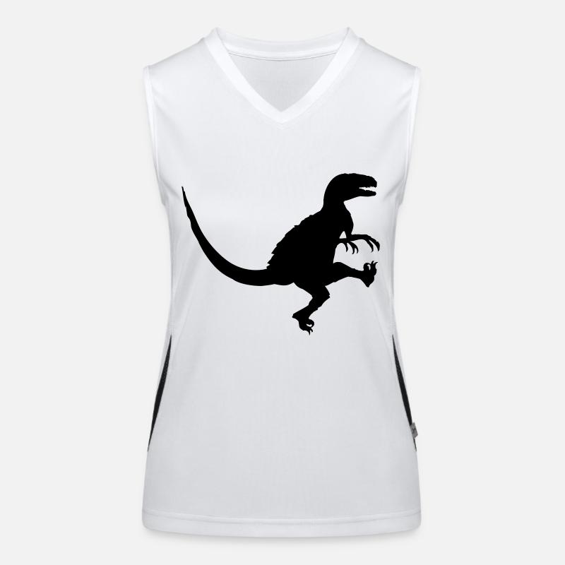Dancing attacking Raptor T -Rex Women's Functional Contrast Tank Top
