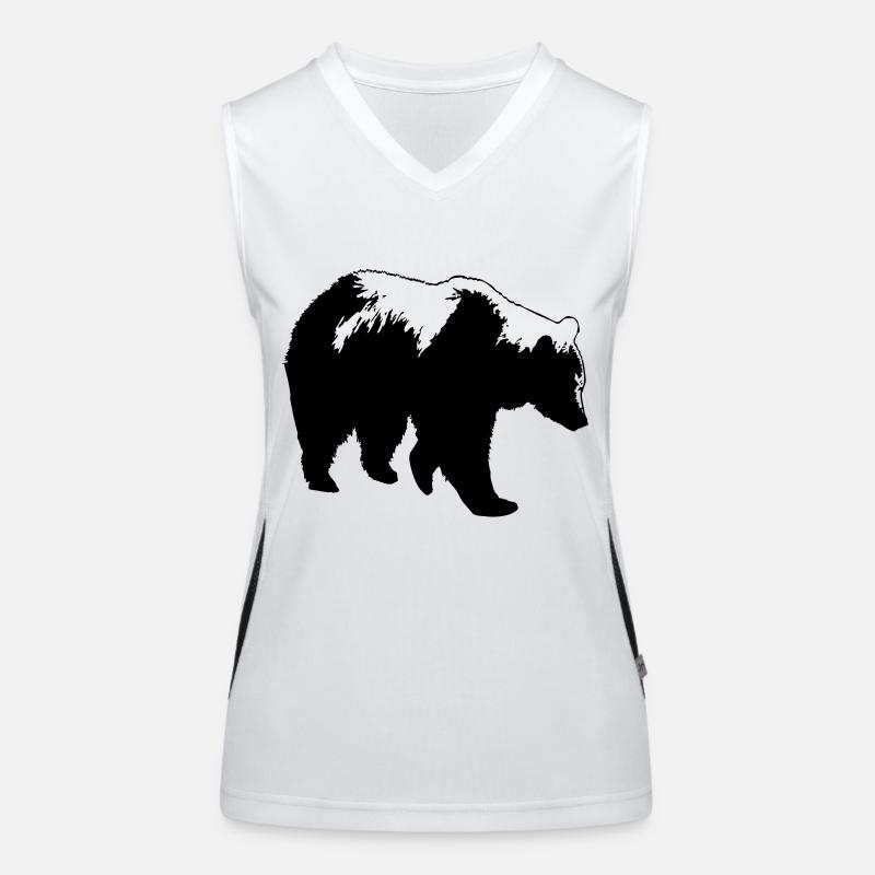 bear - brown bear - hunting - hunter Women's Functional Contrast Tank Top