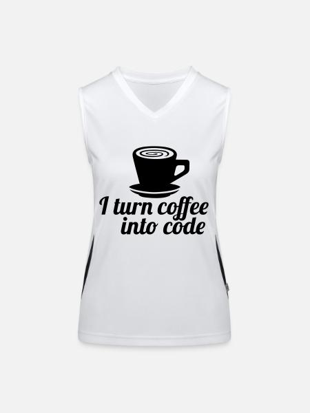 code - Funktionelles Kontrast-Tank Top für Frauen - Weiß/Schwarz - Vorne