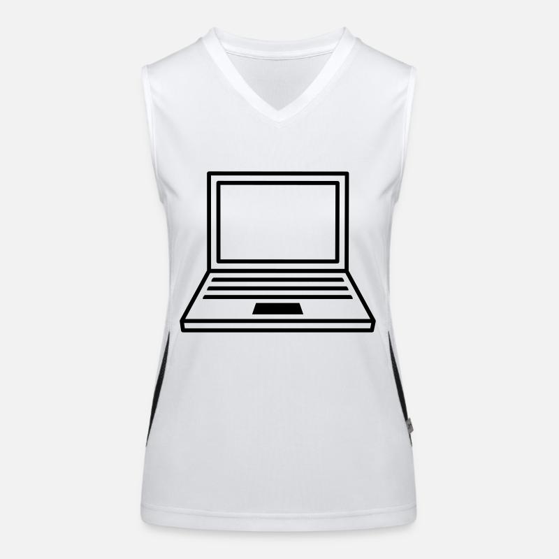 computer laptop notebook pc schreiben bildschirm m Funktionelles Kontrast-Tank Top für Frauen