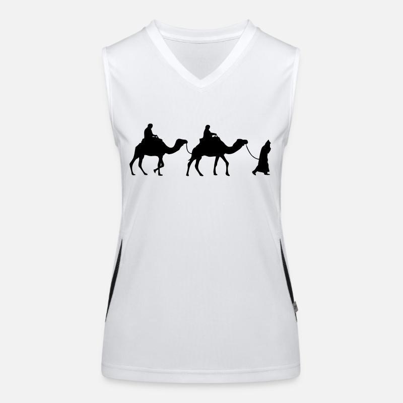 Camel - Dromedar - Kamel - Karawane Funktionelles Kontrast-Tank Top für Frauen