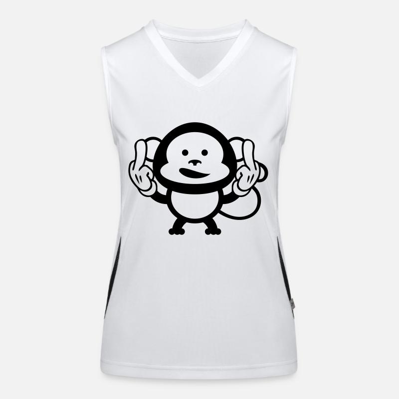 monkey middle finger design Funktionelles Kontrast-Tank Top für Frauen