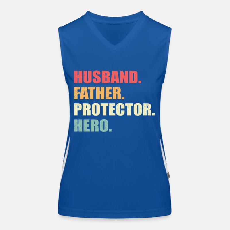 Husband, Father, Protector, Hero Women's Functional Contrast Tank Top