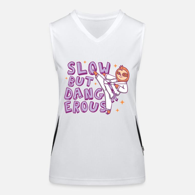 Langsam aber gefährlich Karate Faultier Funktionelles Kontrast-Tank Top für Frauen