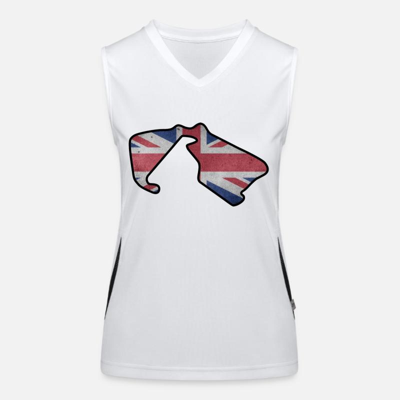 Piste de course de Grande-Bretagne avec drapeau Débardeur respirant contrasté Femme