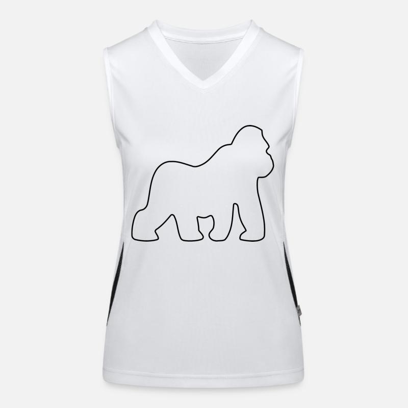 Gorilla, Silverback, Monkey, Monkey, Gorillas, - Women's Functional Contrast Tank Top - white/black
