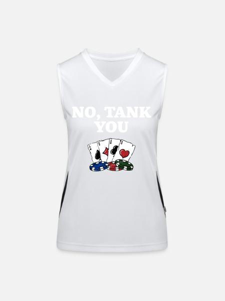 Pas de TANK You Poker Card Jeux De Poker Carte de Joueur - Débardeur respirant contrasté Femme - blanc/noir - Devant
