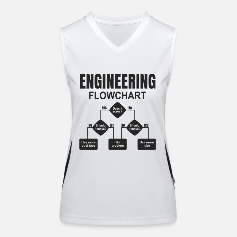 Engineering technischer Flowchart Ingenieur Funktionelles Kontrast-Tank Top für Frauen