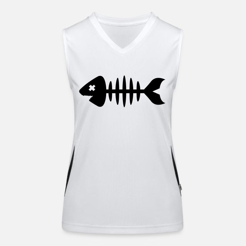 Fish Symbol Bone Bone Women's Functional Contrast Tank Top