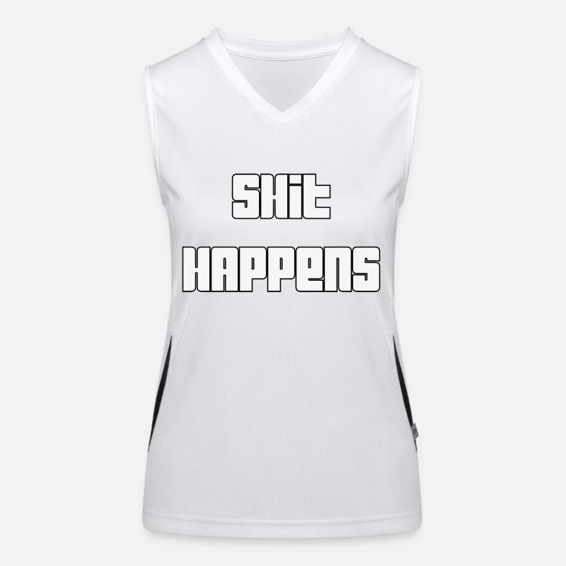 Shit happens /Luck/ Suck/ win / Lose / Funktionelles Kontrast-Tank Top für Frauen
