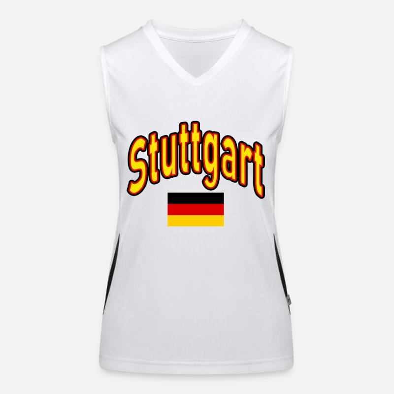 Stuttgart Germany flag Women's Functional Contrast Tank Top