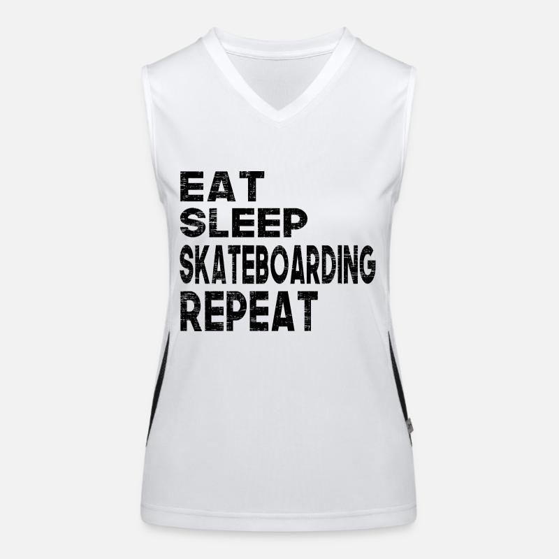 Eat SLeep Skateboarding Repeat Funktionelles Kontrast-Tank Top für Frauen