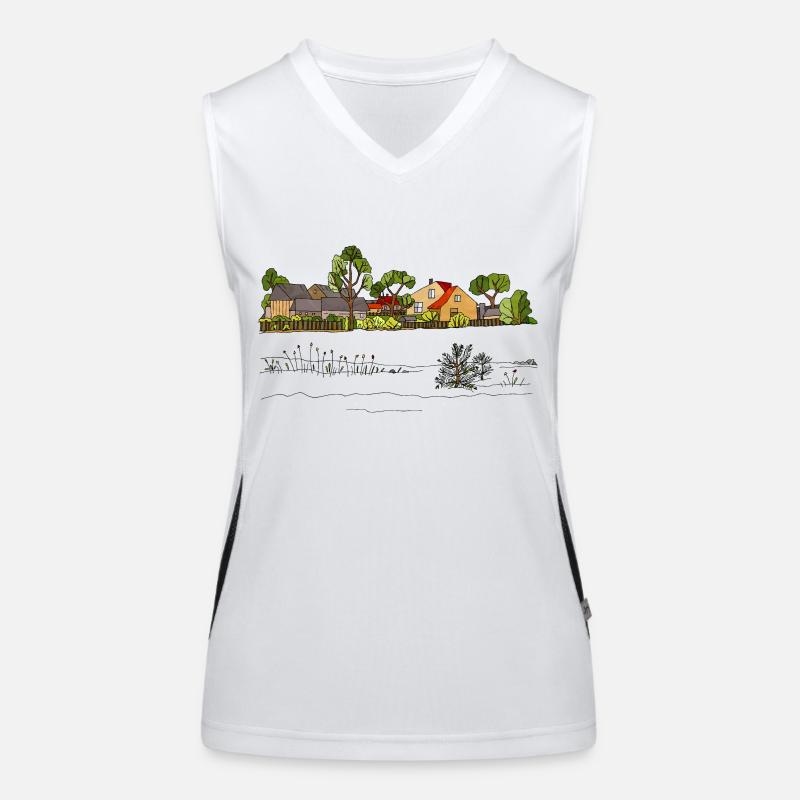 Rural landscape Women's Functional Contrast Tank Top